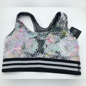 Onzie Geometric Design Elastic Band Sports Bra Sz M/L